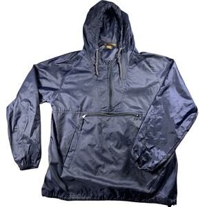 Harriton Anorak Jacket Men’s Med Blue 1/4 Zip Vintage Lightweight Windbreaker